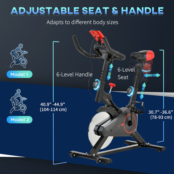 Magnetic Resistance Exercise Bike with LCD Display, Comfortable Seat Cushion