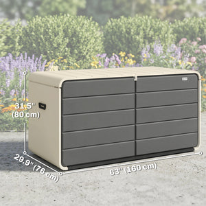 Outdoor Storage Deck Box with Lockable Lid and Wheels, 200 Gallons