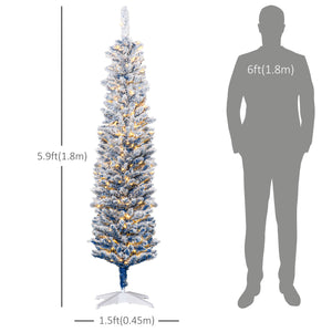 6ft Pre-Lit Frosted Artificial Christmas Trees