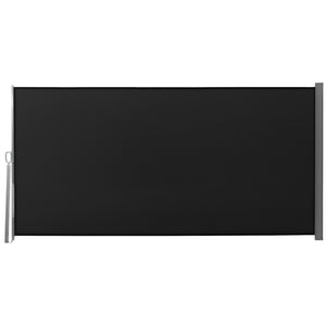 Retractable side awning, UV and wind resistant, black