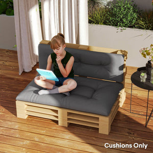 2-piece pallet cushion set, charcoal gray 