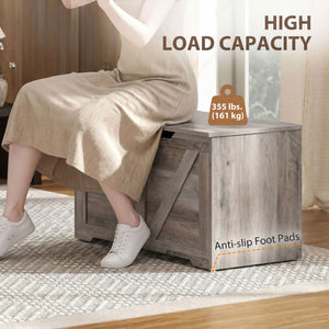 100 L storage bench with locking lid, grey