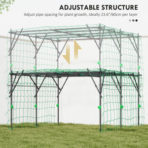 Garden arch with support net, black
