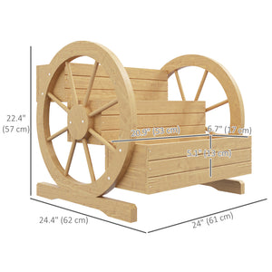 Three-tier wooden planter in the shape of a cart