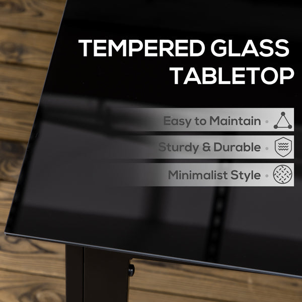 Rectangular black aluminum garden table
