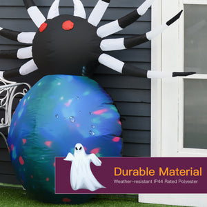 Halloween Giant Scary Inflatable Spider 1.5m Airblown with LED Lights