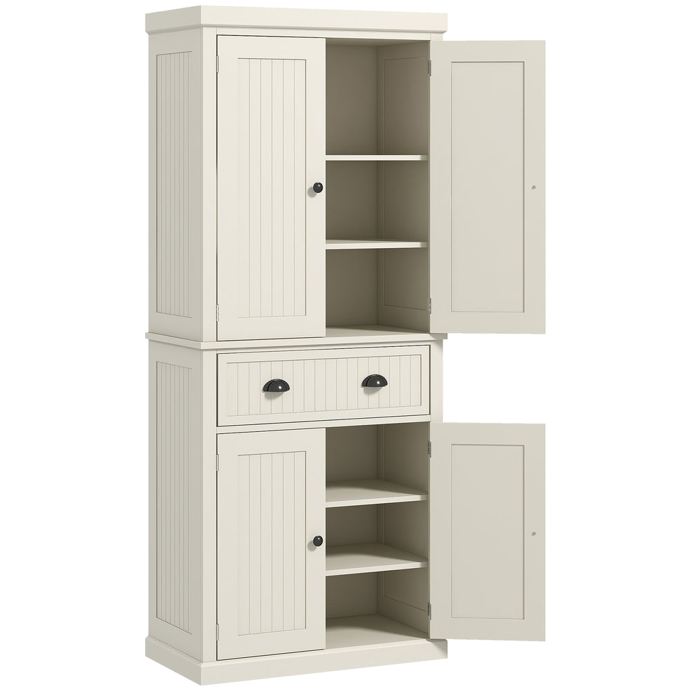 72" Pantry with Drawer, Doors, Cream White