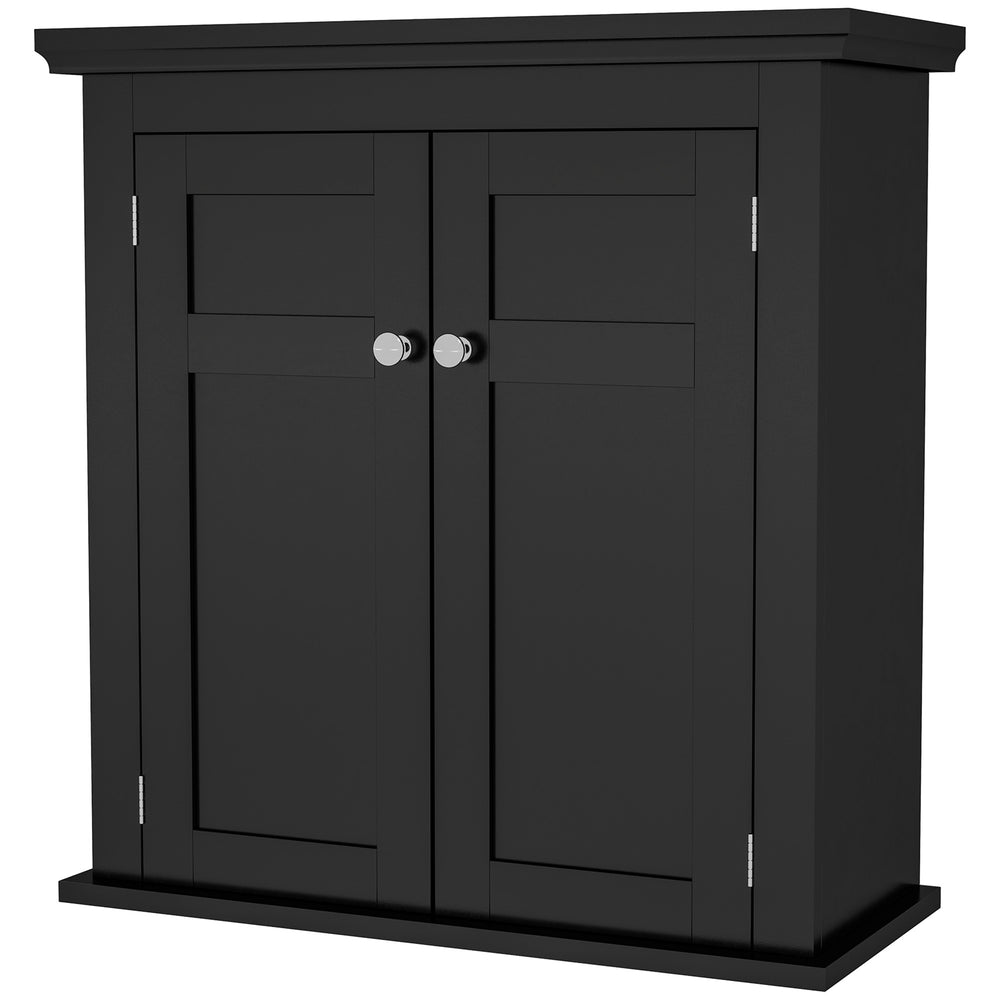 Bathroom cabinet with adjustable shelves, black
