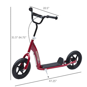 Scooter with 12-inch tires, red