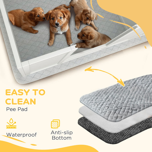 Whelping box with retractable light stand and waterproof mat
