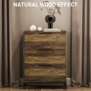 Bedroom chest of drawers with 3 drawers, natural color