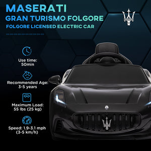 Maserati Gran Turismo 12V Licensed with Remote Control, Black
