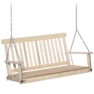 Hanging swing for 2 people made of wood