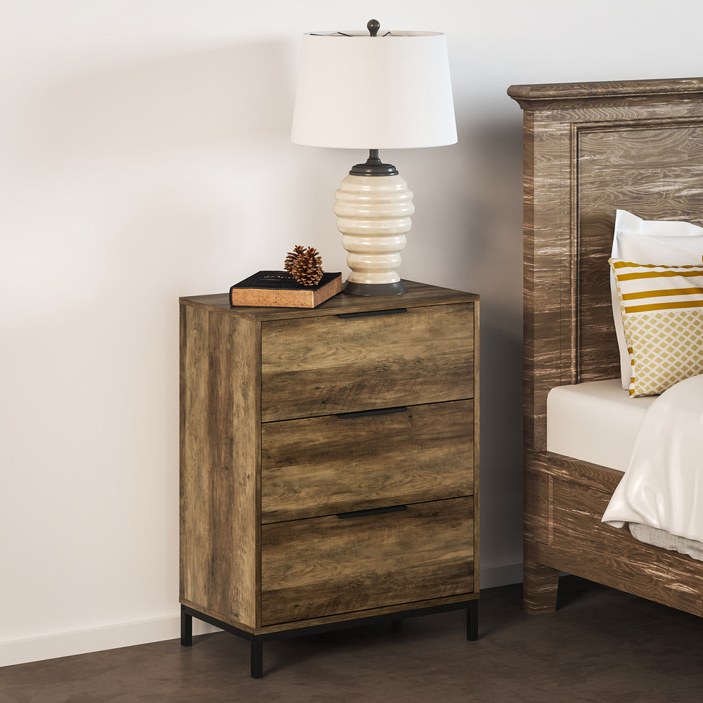 Bedroom chest of drawers with 3 drawers, natural color