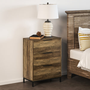 Bedroom chest of drawers with 3 drawers, natural color