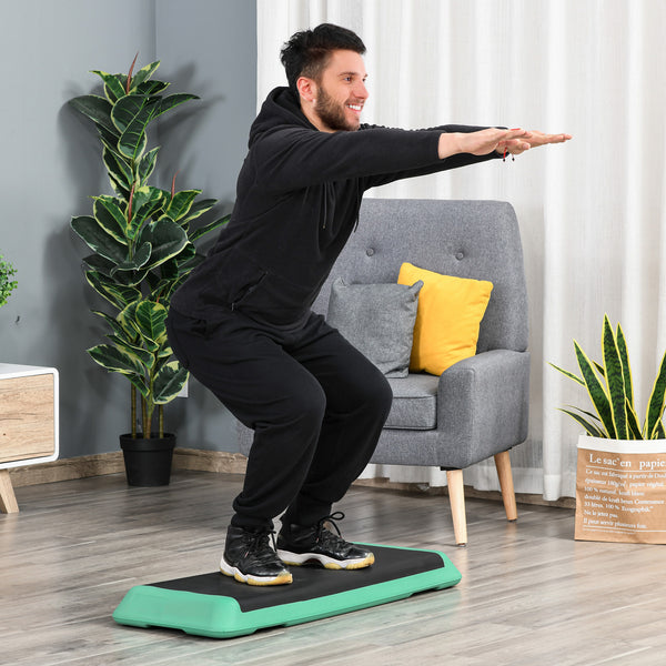 43" 3-Level Adjustable Aerobic Stepper Black and Green