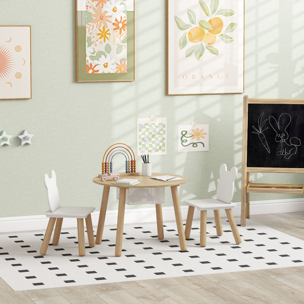 Activity table and chair set with bear-shaped chairs