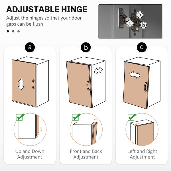 Pantry with microwave space and glass doors, gray