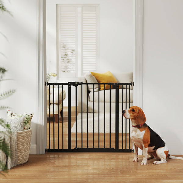 Pet Gate with Door, Black