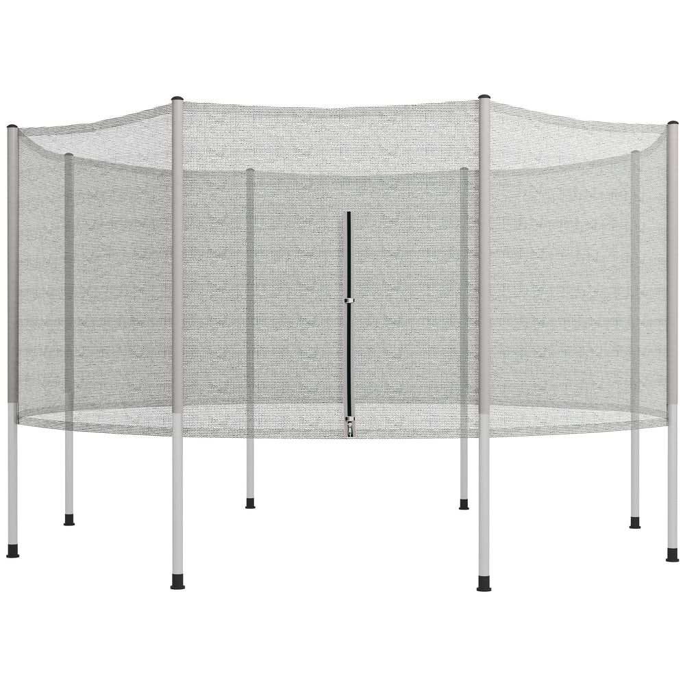 Soozier 14FT Enclosure Trampolining Bounce Safety Accessories Trampoline Net with 8 Poles, Gray |
