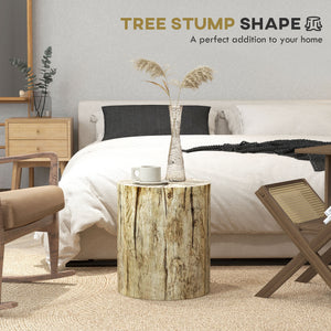 Tree stump side table