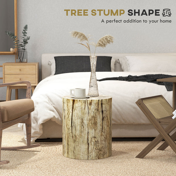 Tree stump side table