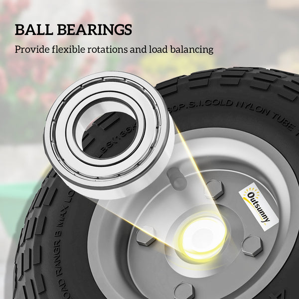 Set of 2 10-inch pneumatic wheels for wheelbarrows