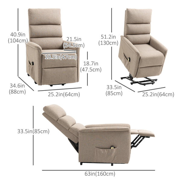 Recliner chair for the elderly, beige