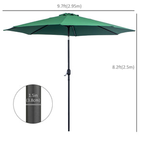 9.7-foot round parasol, green 