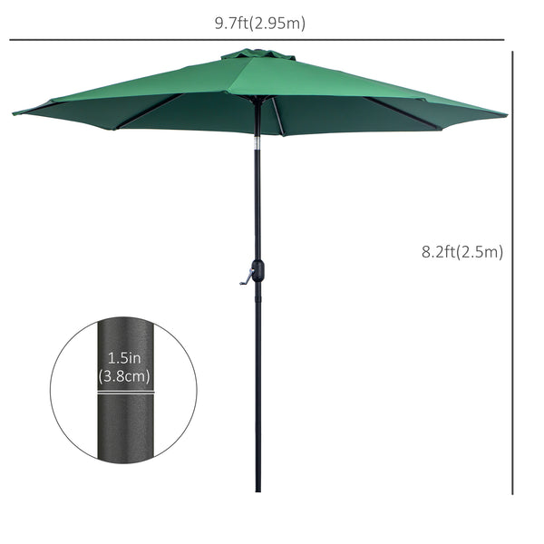 9.7-foot round parasol, green 