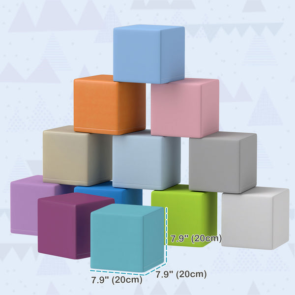 12-piece soft foam play blocks, stack and build