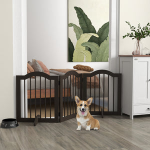 Freestanding pet gate, coffee color