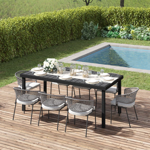 Rectangular aluminum garden table, black