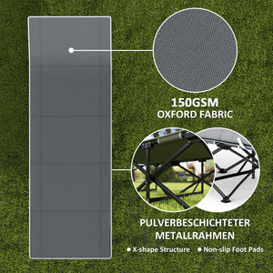 Outsunny 68cm Wide Folding Bed, Adult Camp Bed with Mattress, Carry Bag, Max Load 150kg, Dark Grey