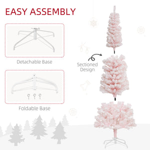 6ft Pink Frosted Pencil Christmas Tree