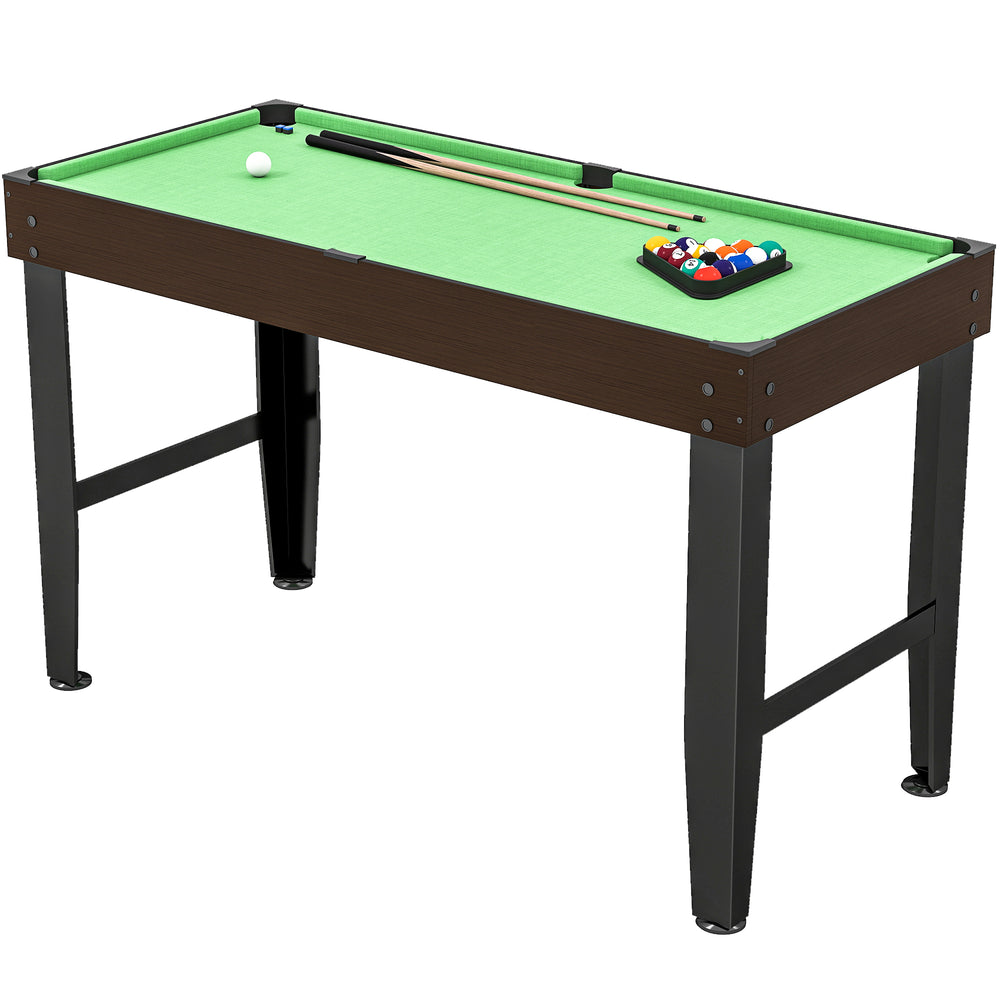 Miniature billiard table with 2 cues, 16 balls, 2 pieces of chalk, triangle, brush, green