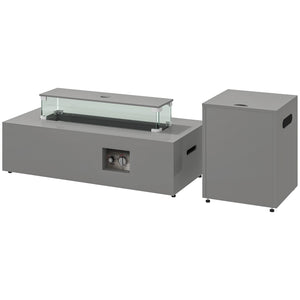 42" 50,000 BTU Propane Gas Fire Pit Table with Pop-Up Propane Tank Holder and Waterproof Cover