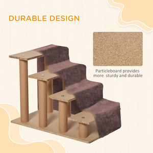 4-Step Dog Ramp with Removable Cover, Brown