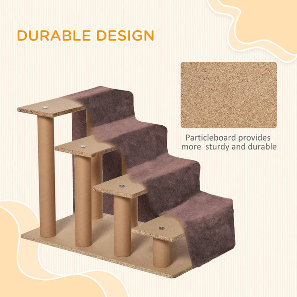 4-Step Dog Ramp with Removable Cover, Brown