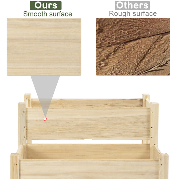 Two-tier raised wooden planter