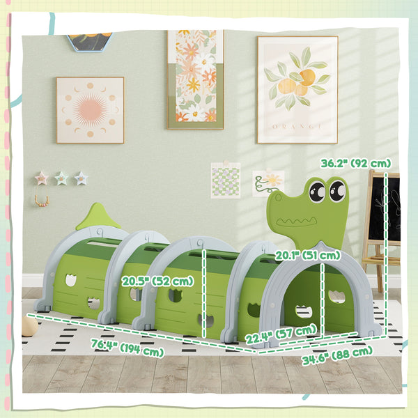 Crocodile Tunnel for children aged 3 to 6, green