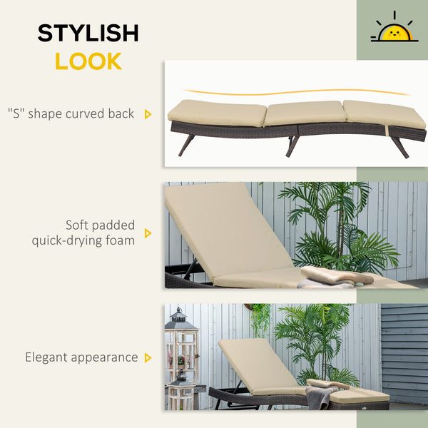 Reclining wicker chaise lounge with 5-position adjustable backrest