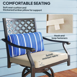 Set of 2 outdoor bar stools with cushions