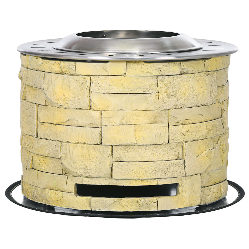 Smoke-free wood-burning fireplace with rug