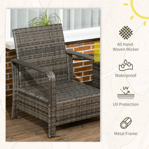 3-piece garden furniture set in woven resin, beige
