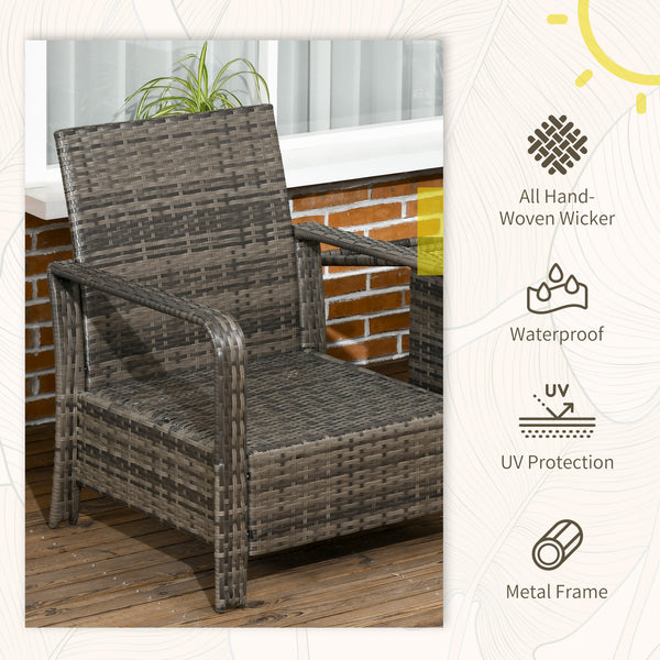 3-piece garden furniture set in woven resin, beige