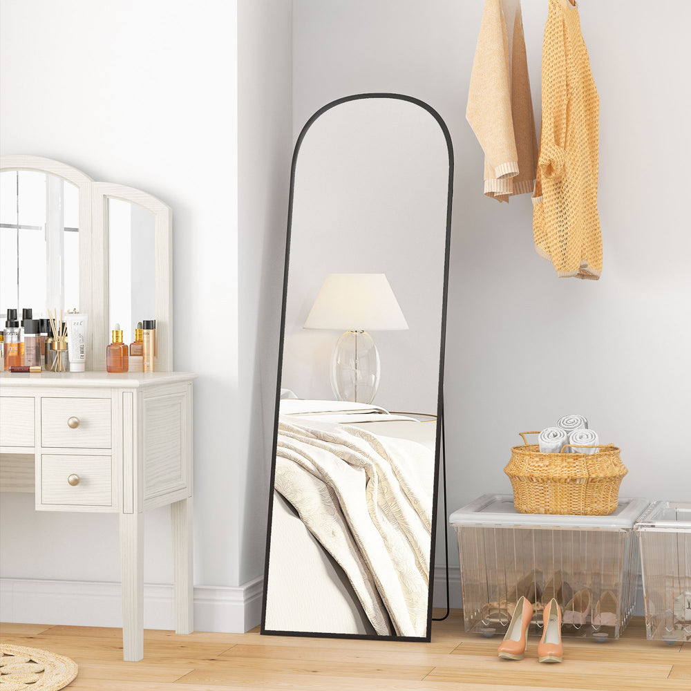 Black Arched Floor Mirror