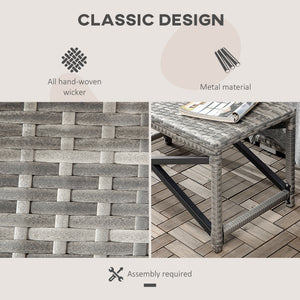 Wicker resin garden side table