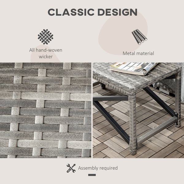 Wicker resin garden side table
