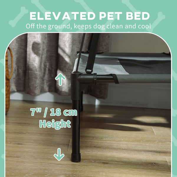Elevated cooling bed with canopy, gray